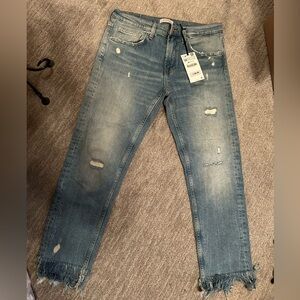 Zara fringe jeans